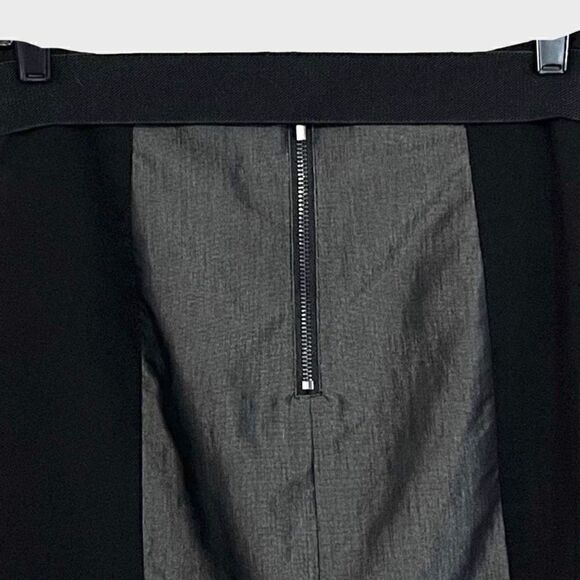 Bebe Black & Silver Stretchy Mini Skirt With Removable Elastic Belt Sz 8 - Picture 9 of 12
